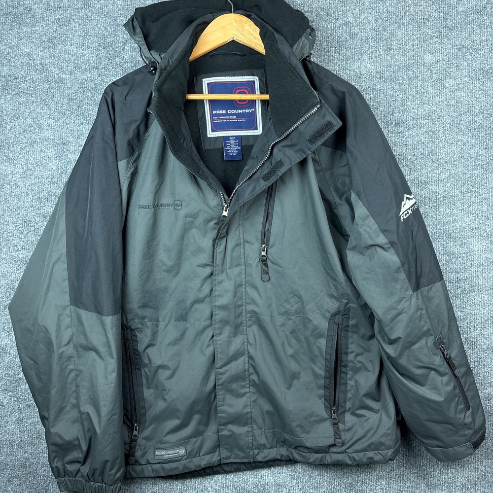 Y2K Free Country FCXtreme Full Zip Lined Winter Snowboard Jacket Large Gray